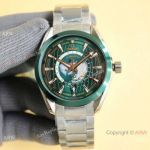 Swiss Copy Omega New Aqua Terra 150m WorldTimer 8500 Watch Green Ceramic
